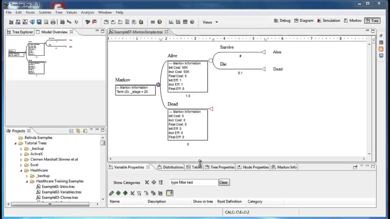 Markov Model Structure & Concepts in TreeAge Pro