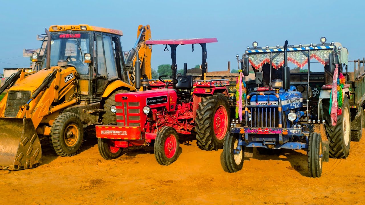 Jcb 3dx Eco Machine Working in My Village Loading Tractor Mahindra 475 Eicher 380 New Holland 3630