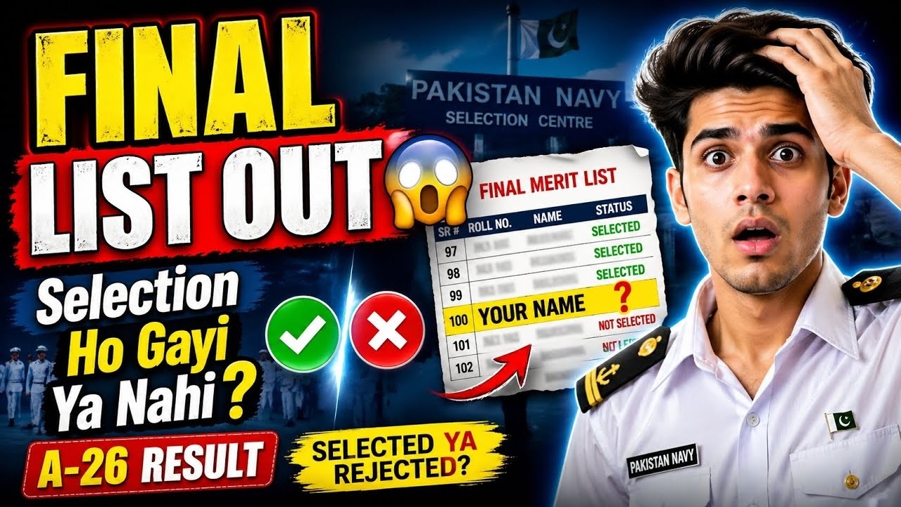 Pakistan Navy Sailor B-2026 Final List Date | Merit List Kab Lageygi?