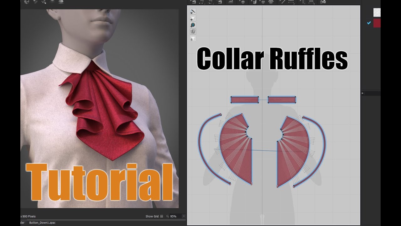 Воротник-оборка — Учебник Marvelous Designer/Clo3d