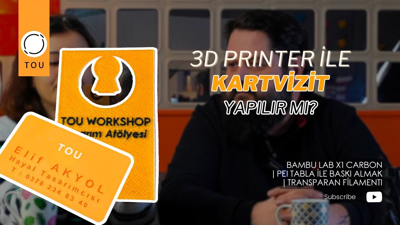 3D PRINTER İLE KARTVİZİT ÜRETMEK | PEI TABLA | TRANSPARAN FİLAMENT | KENDİ KARTVİZİTİNİ TASARLAMAK
