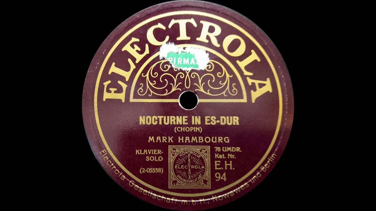 Mark Hambourg plays Chopin Nocturne in E flat major, Op. 9 No. 2 (1927)