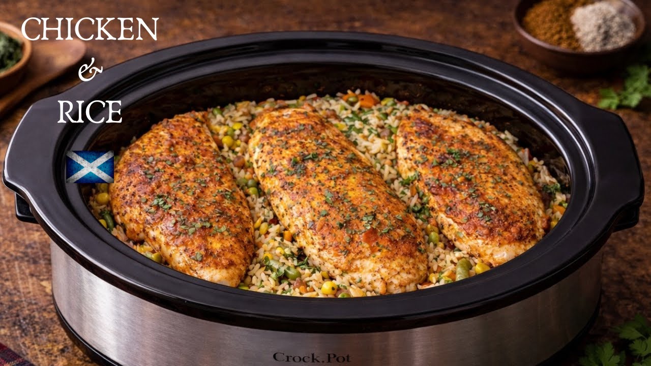 Slow Cooker Chicken & Rice | Slow Cooker Crockpot recipe