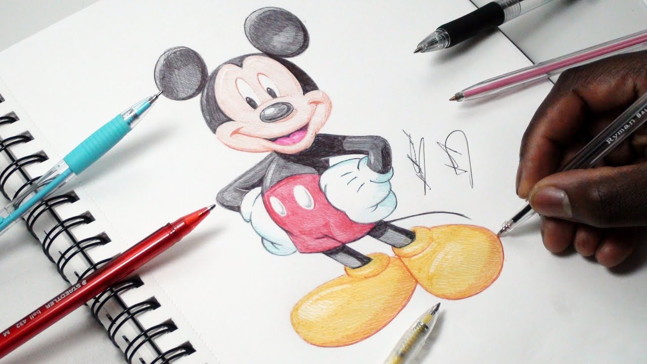 Drawing Mickey Mouse - INKTOBER DAY 26 - Disney - DeMoose Art