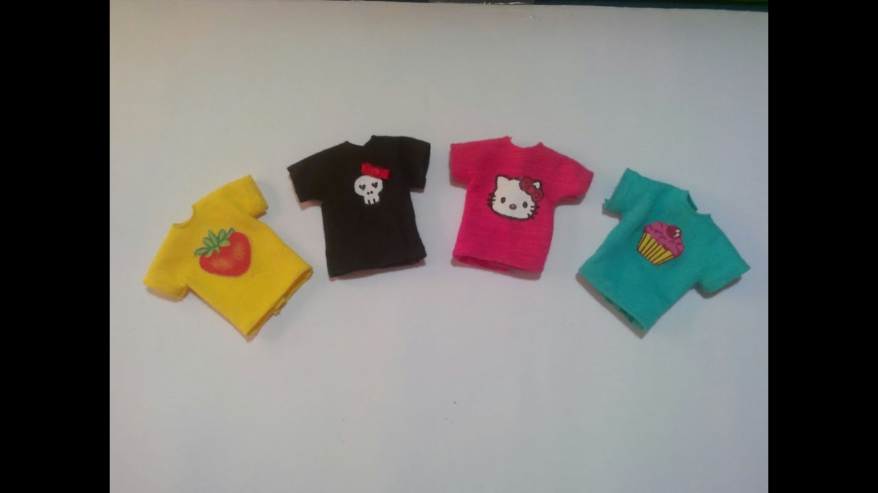como fazer roupa de boneca #1 camisetas com estampas