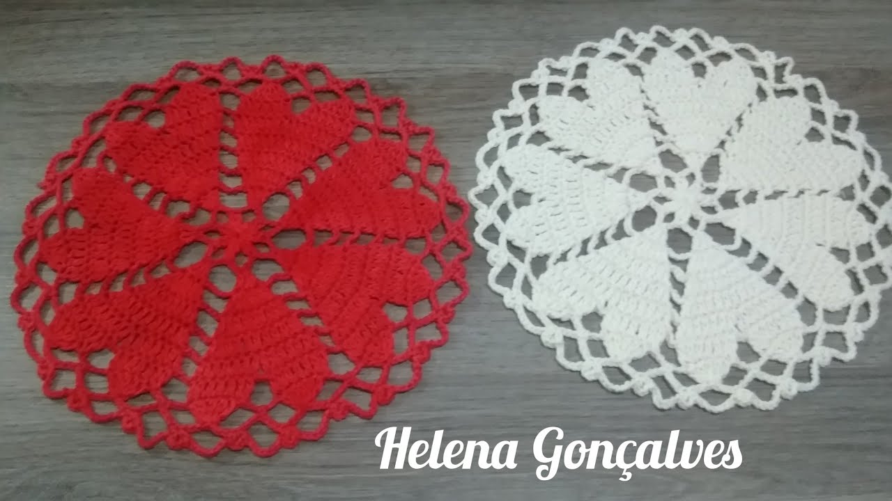 toalhinha de crochê corações N°10