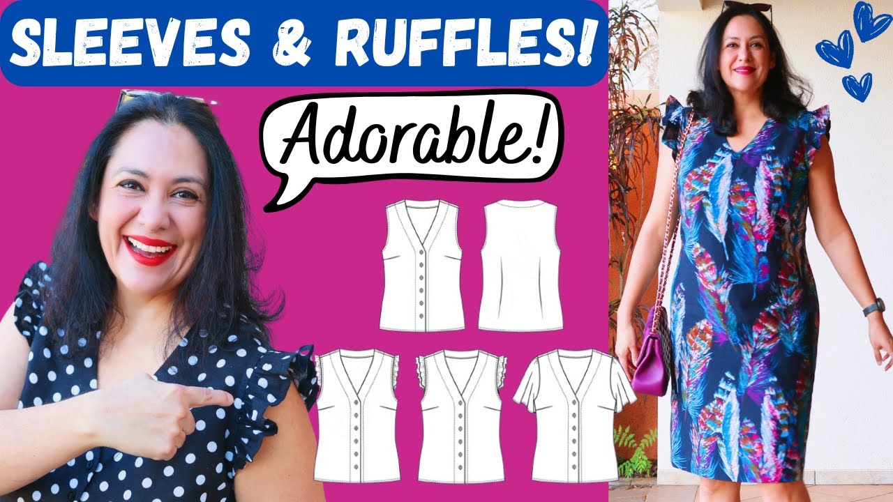 Ruffle sleeves are TOO ADORABLE. Great darts too! Cup sizes. Mindelo (Itch to Stitch).