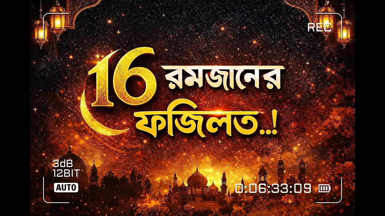 ১৬ রমজানের বিশেষ ফজিলত | আজকের দিনের গুরুত্বপূর্ণ#রমজান২০২৬#Ramadan2026#IslamicVideo#RamadanDay16 