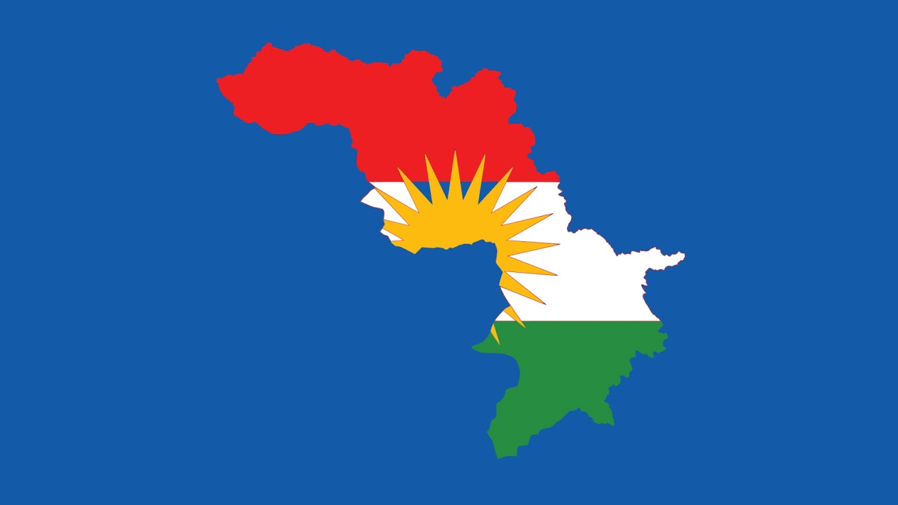 Kurdistan Map Blue Screen   Green Screen Footage