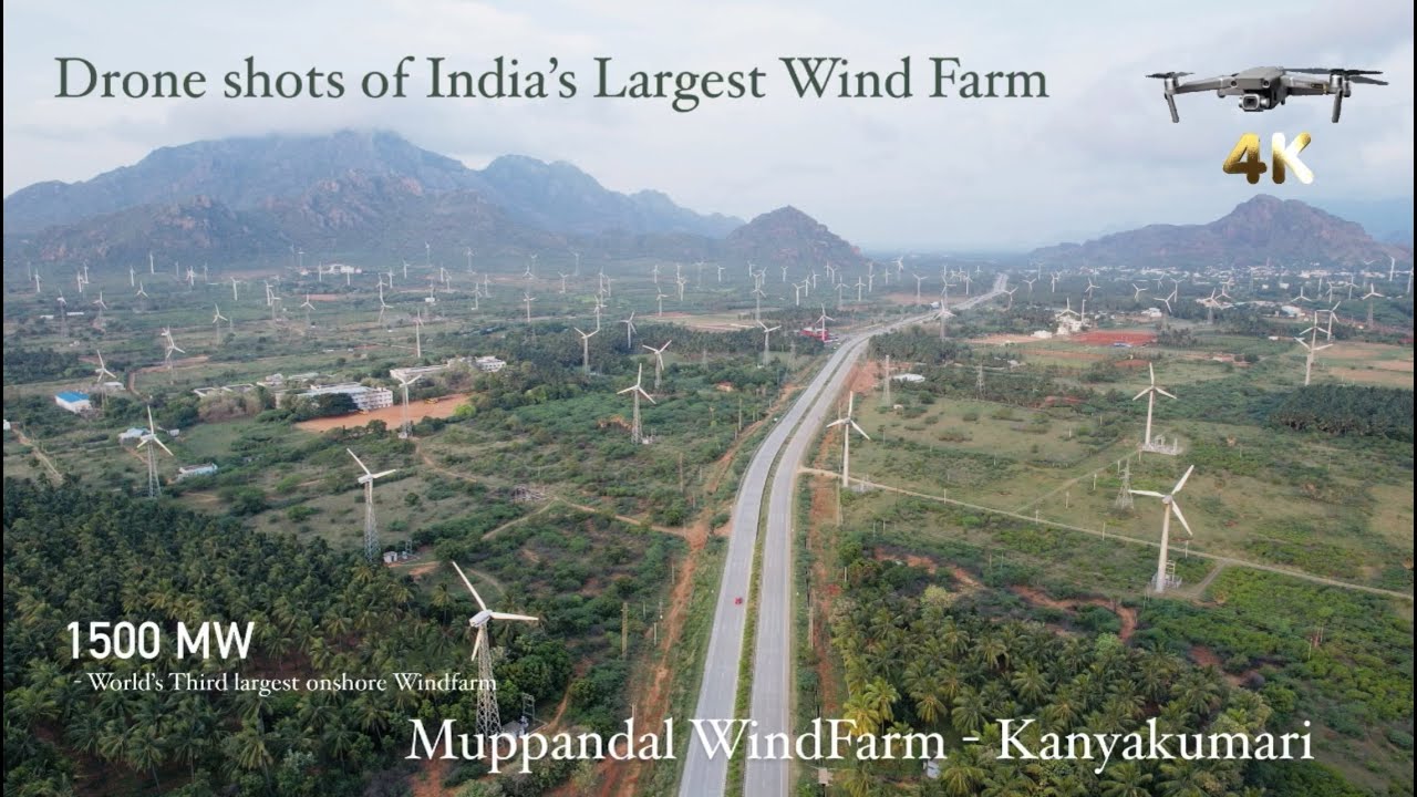 Drone shots of India's Largest Wind Farm | Muppandal Wind Farm | Kanyakumari | DJI Air 2s
