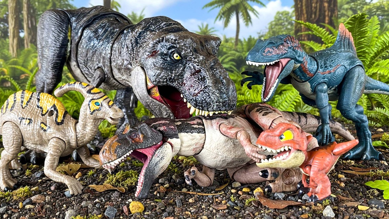 Colossal T-REX vs. CONCAVENATOR vs. PARASAUROLOPHUS 🦖 Jurassic World Rebirth | Dinosaur Final Battle