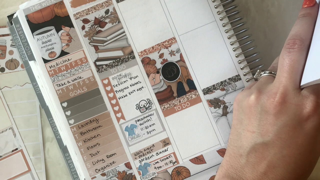 PlannerSpeechie - PlanWithMe Nov. 2 - 8, 2020 ft. SimplyAMess Leaves Kit