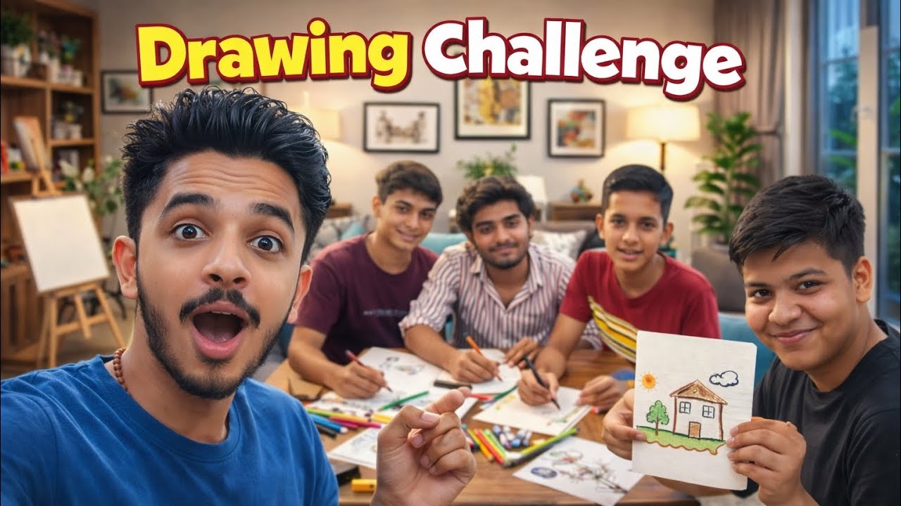 Crazy Drawing Challenge With Friends 😂 | You Won’t Believe The Result! #video #viral 