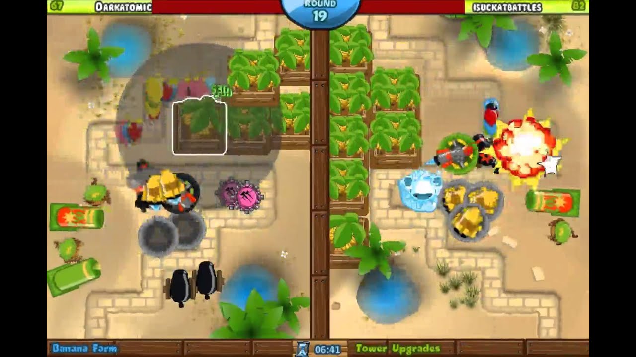 Ep 24 - Darkatomic vs Isuckatbattles - King Of The Hill Bloons Tower Defense Battles