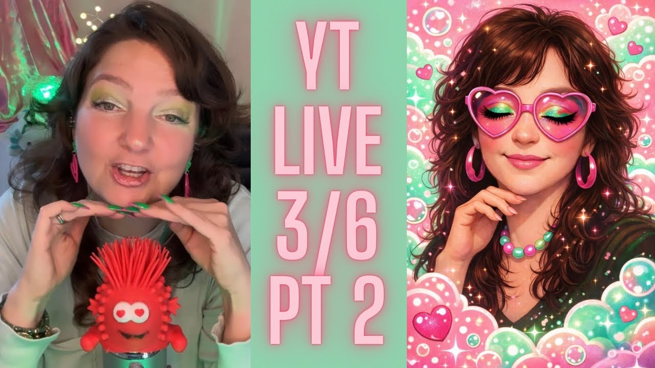 Makeup, Spike Mic, Plucking & Cutting, Glue Sticks & Energy Rain! Fizzylicious ASMR Live Replay. 💚