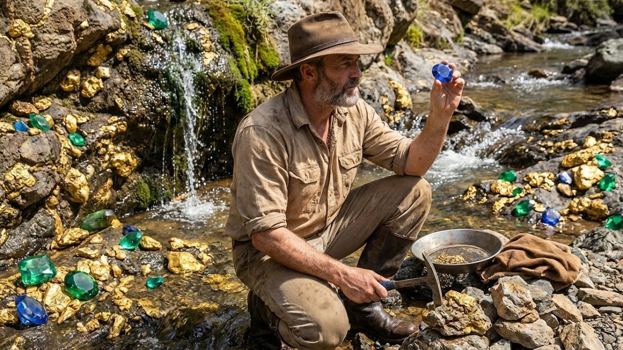 Treasure Found! Gold & Giant Gemstones Discovered in Mountain River.