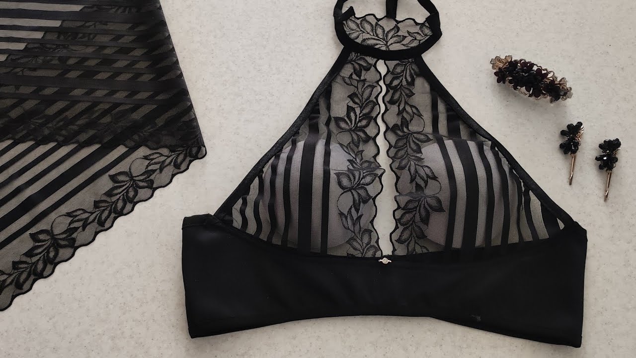Easy Halter bra pattern, for chest and neck coverage(ساده‌ترین سوتین هالتری)