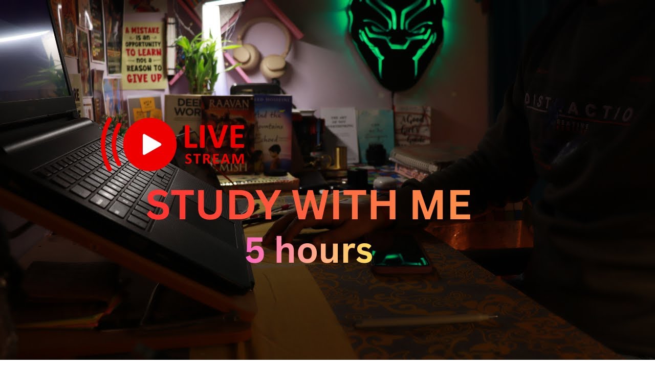Live | 5 hour study with me | POMODORO 50/10 | Deep Focus | Lofi music