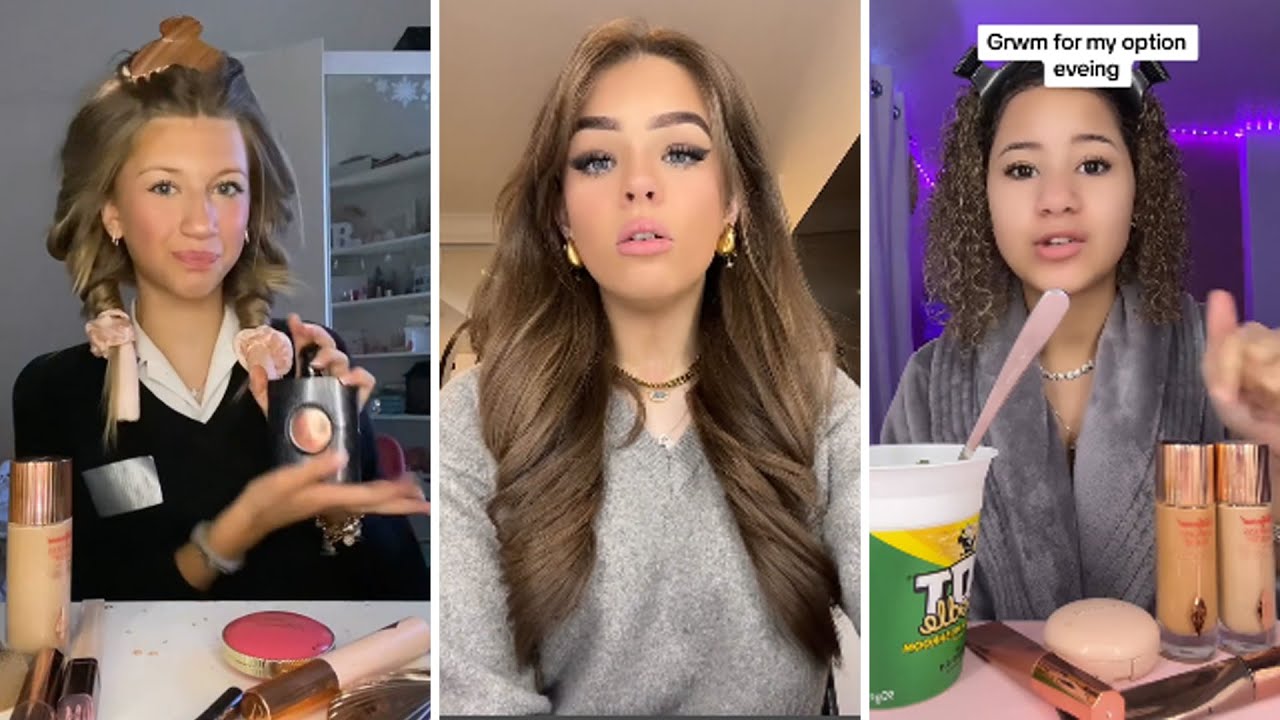 GRWM  ( Get Ready With Me ) Makeup Tutorial Tiktok Compilation ❤️(Skincare, Makeup, Outfits) 498🥰