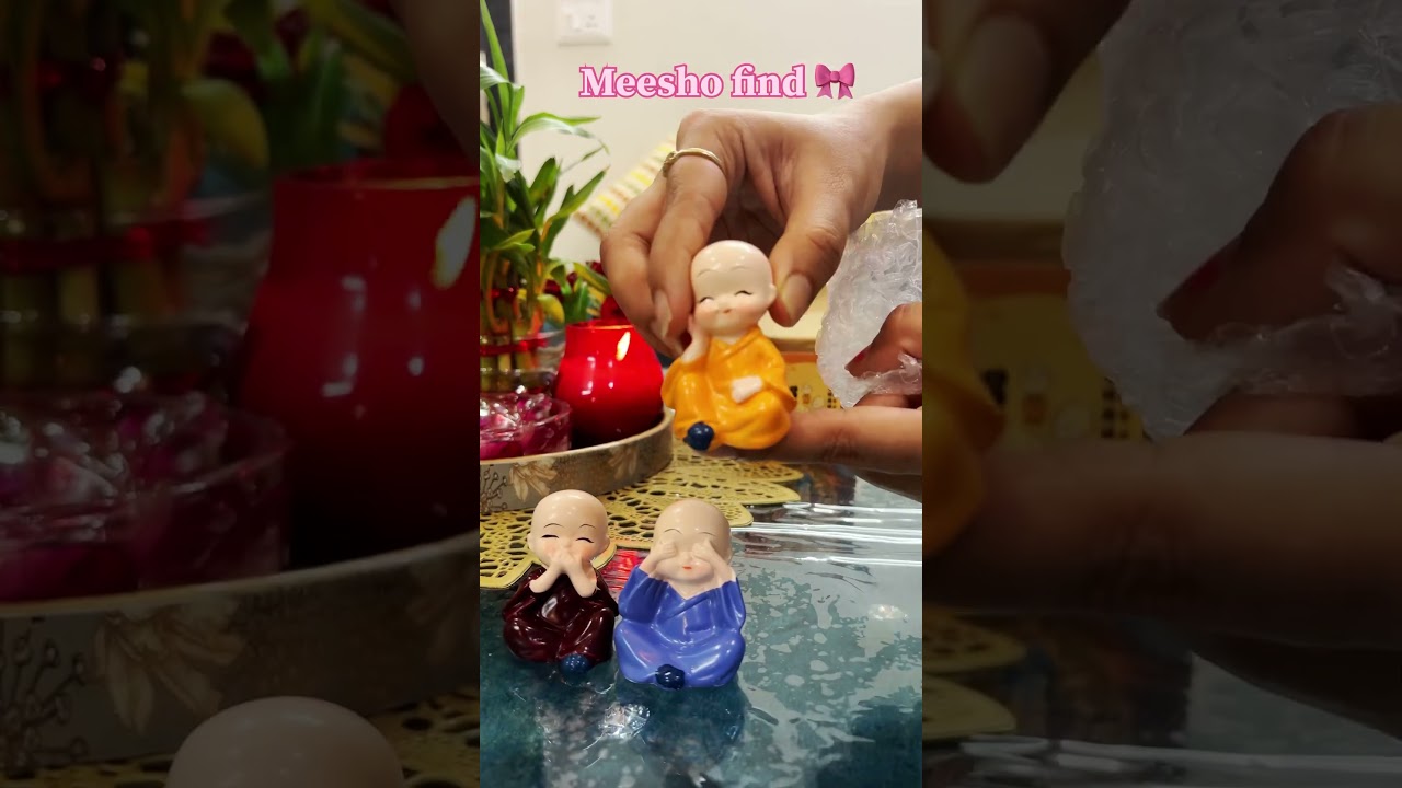 Monk Buddha Showpiece Meesho Unboxing! ✨✨ #viralvideo #meesho  #meeshofinds #homedecor #shorts