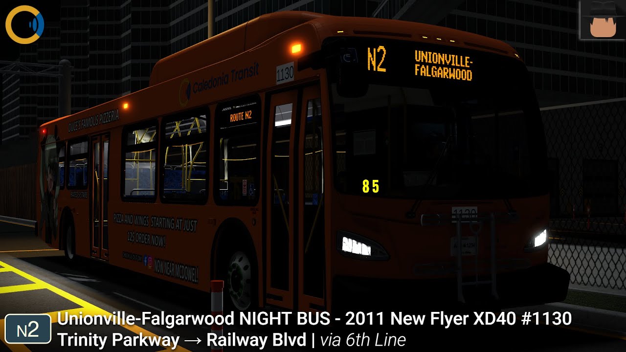 Caledonia | 2011 New Flyer XD40 [1130] - N2 Unionvl-Falgarwd NIGHT BUS | Trinity Pkwy → Railway Blvd