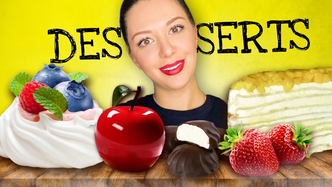 Pancake cake - Meringue dessert - Apple cake - Chocolate marshmallows - Asmr -mukbang -Kristina Rico