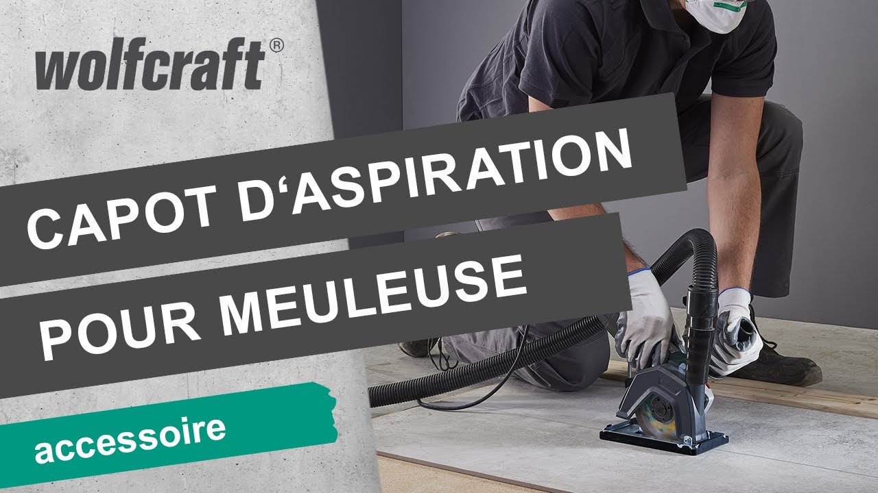 Capot d’aspiration avec glissière de guidage pour meuleuses d’angle | wolfcraft