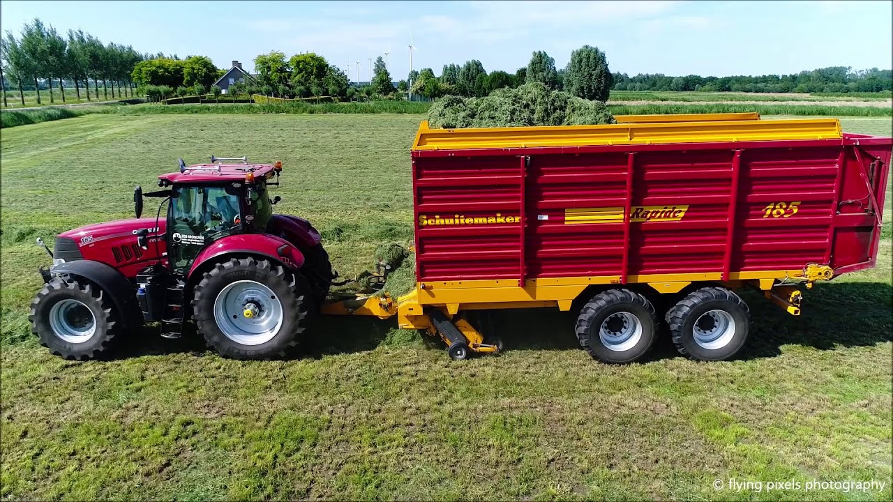 Gras oprapen | Picking up grass | Gras aufnehmen | Strautmann | Fendt | New Holland | Farming | DJI