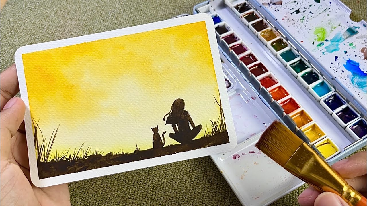 Easy and Simple Watercolor Painting for Beginners! Step-by-step Tutorial