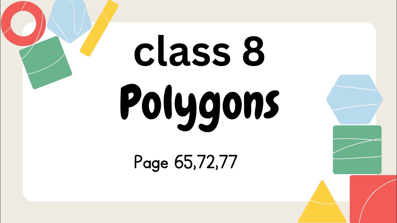 Class 8 maths chapter 4 polygons questions page 65,72,77|#maths #solving#class 8