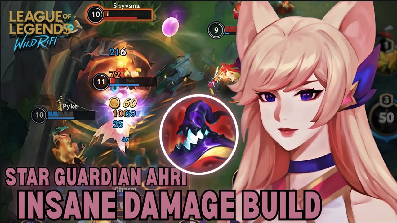 9 KILLS!! MID LANE STAR GUARDIAN AHRI GAMEPLAY | Wild Rift (Build + Runes)