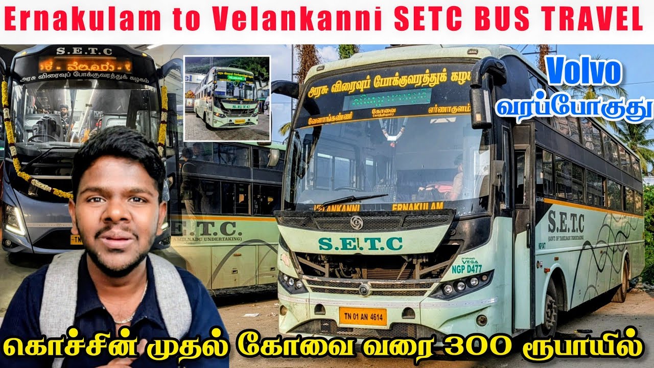 கொச்சின் முதல் கோவை 🤯வரை 300 ரூபாயில்|SETC ERNAKULAM TO VELANKANNI BUS VIA COIMBATORE|Best Option 💥