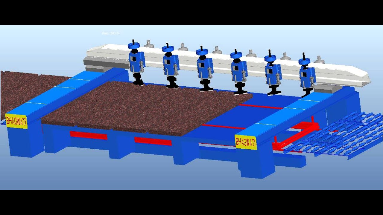 LINE BRIDGE POLISHING MACHINES (6 HEADS) Animation