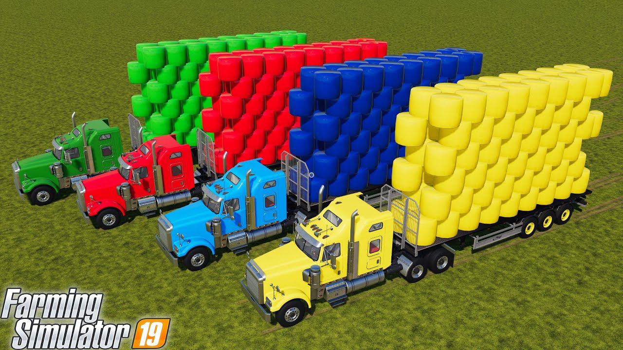 Farming Simulator 19 : MULTI COLOR BALE AUTO LOADING TRAILER & MULTI COLOR SELLING