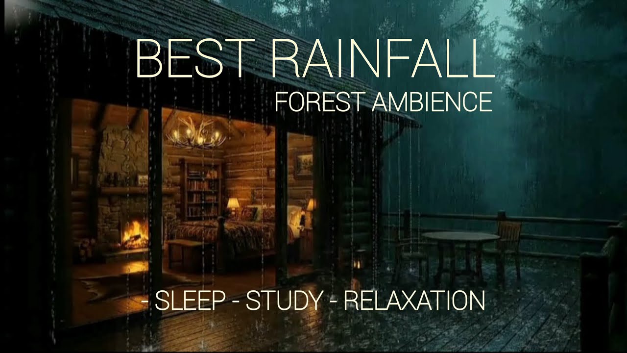 You’ll Fall Asleep Fast 🌧️ Best Rainfall at the Forest| Cozy Fireplace ASMR (LIVE, No Talking)