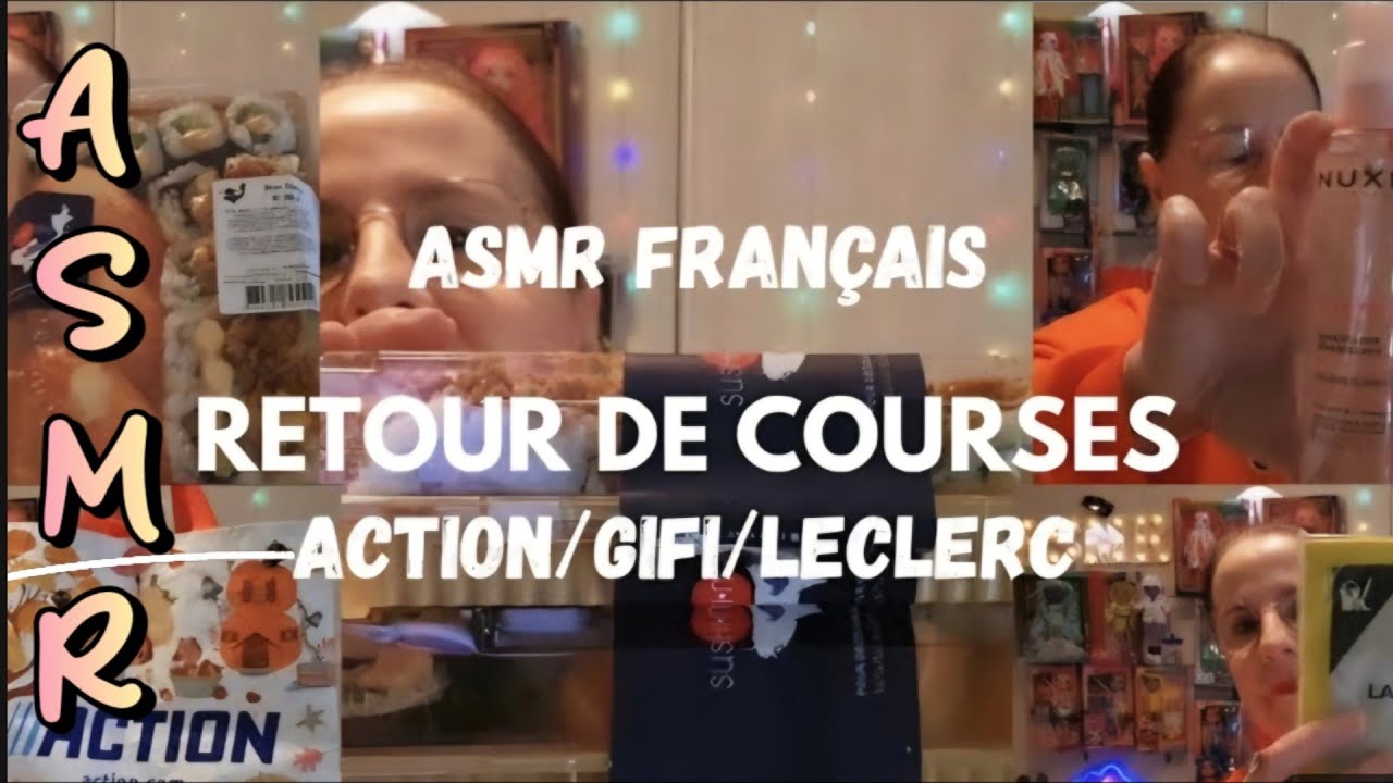 Asmr français. Retour de courses, Action/Gifi/Leclerc 🛍🛍🛒🛒