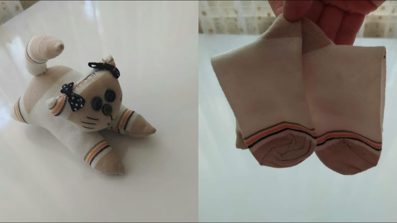 Çoraptan Kolay Kedi Yapımı/Oyuncak Nasıl Yapılır/Oyuncağınıkendinyap/dıy/Geridönüşüm/Ev İşi Atölyem