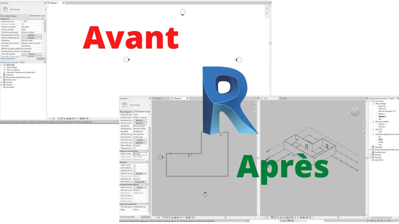 COMMENT PERSONNALISER REVIT (Fond d'écran, palette de propriété, les vues)