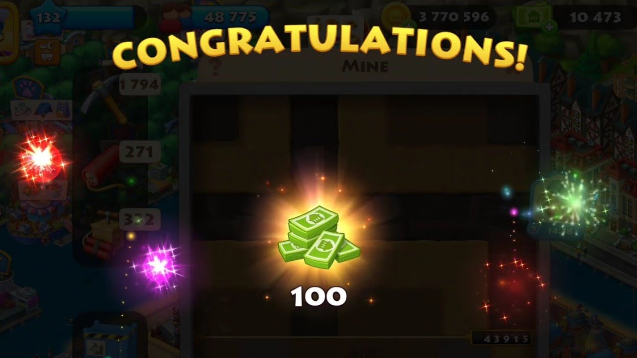 Township Ruler of The Mine Winning 100 T-cash!!!