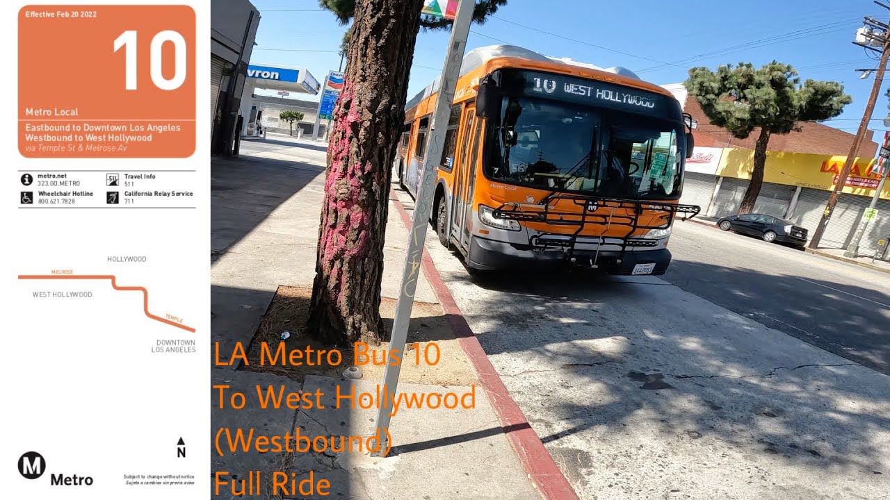 LA Metro bus 10 (Westbound) to West Hollywood Full Ride 5-30-22