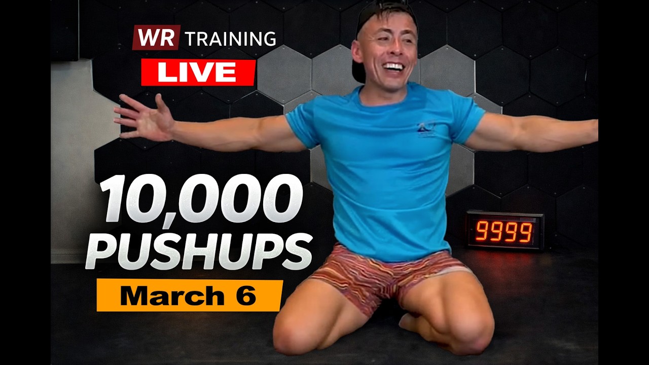 10,000 Pushups LIVE — Round 2 | New Month New Set | World Record Training (turn on notifications)