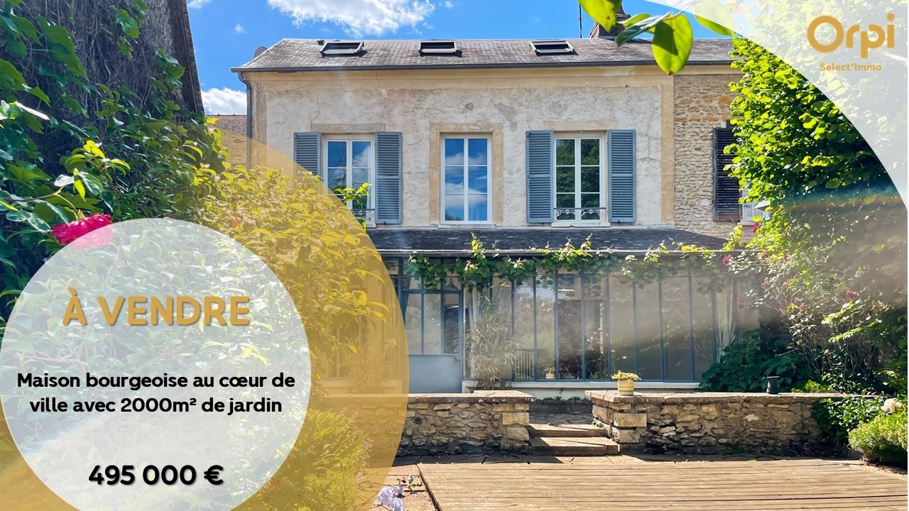 À VENDRE - 495 000€ - Maison Bourgeoise avec 2 000m² de jardin à 1h de Paris !