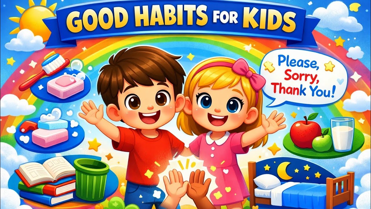 10 Good Habits for Kids | Learn Daily Good Habits for Children | Kids Educational Video