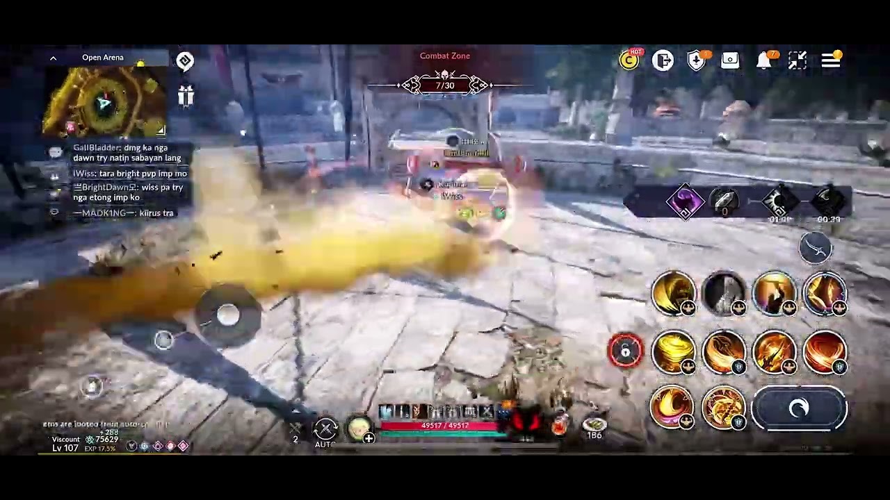 Black Desert Mobile - Open Arena Hashashin vs. Kunoichi, Titan, Warlord, Zayed