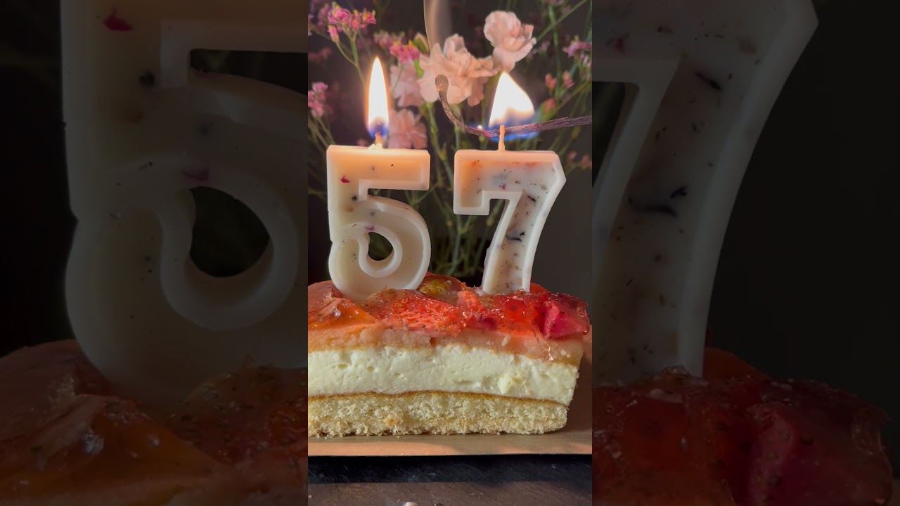 Happy birthday to you | 57 years | Fifty seven years | Virtual candles
