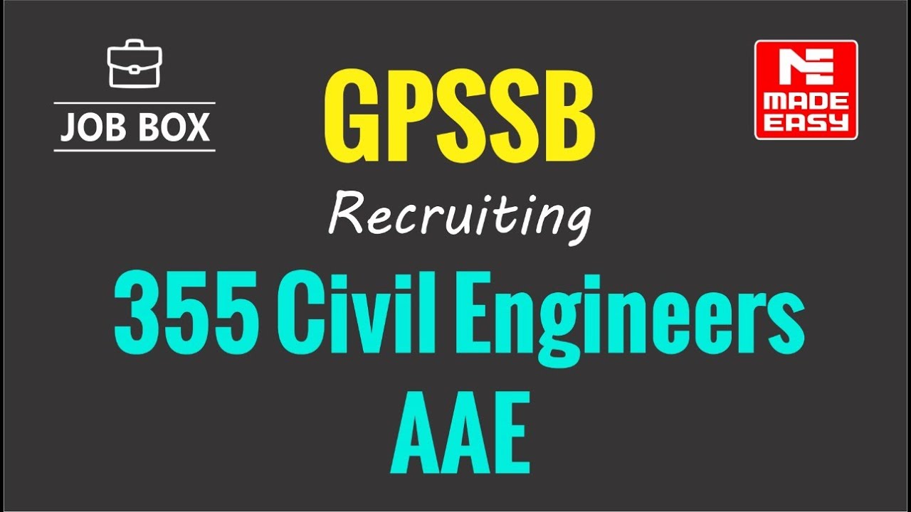 Gujarat Panchayat Service Selection Board (GPSSB) | Recruitment of AAE | CE | MADE EASY JOB BOX