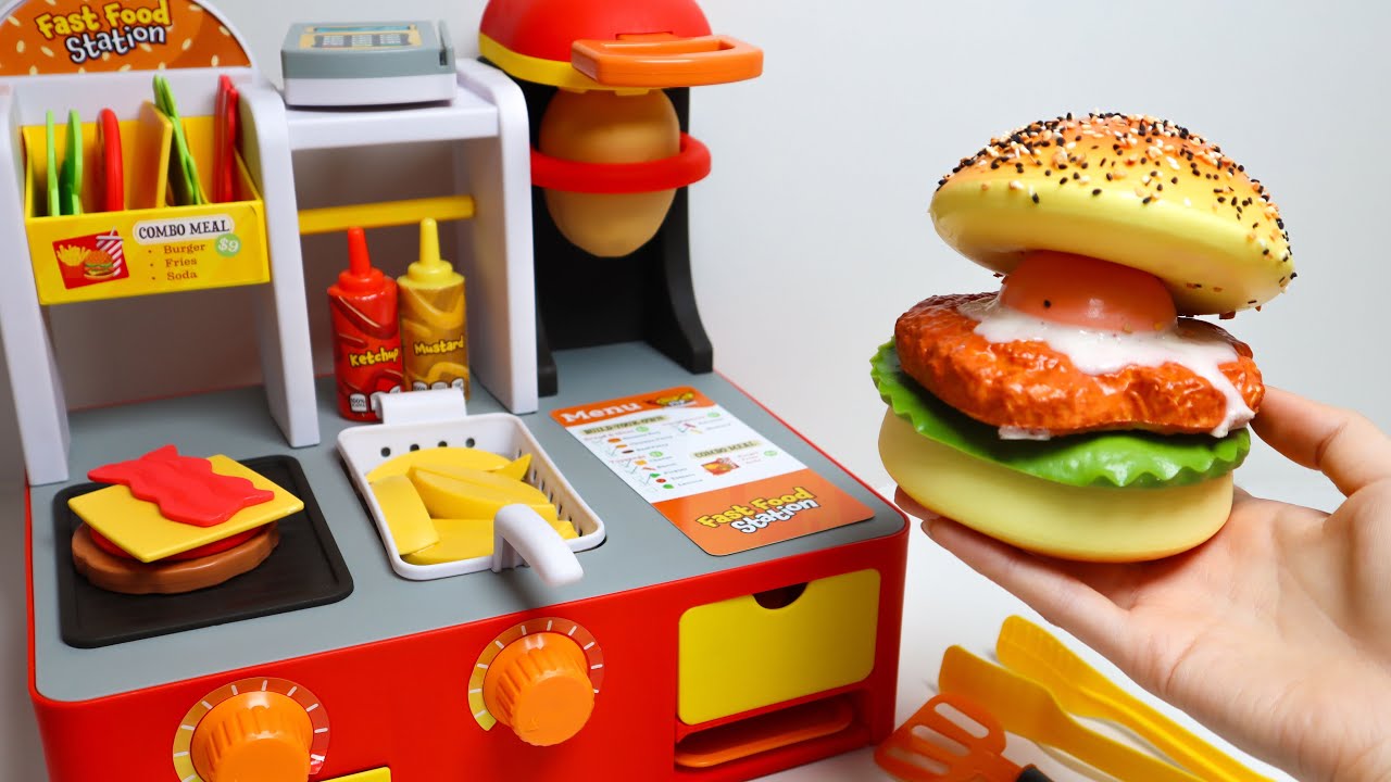 Toy asmr ❤️ Making French Fries & Hamburger ASMR Satisfying Video | Review Toys