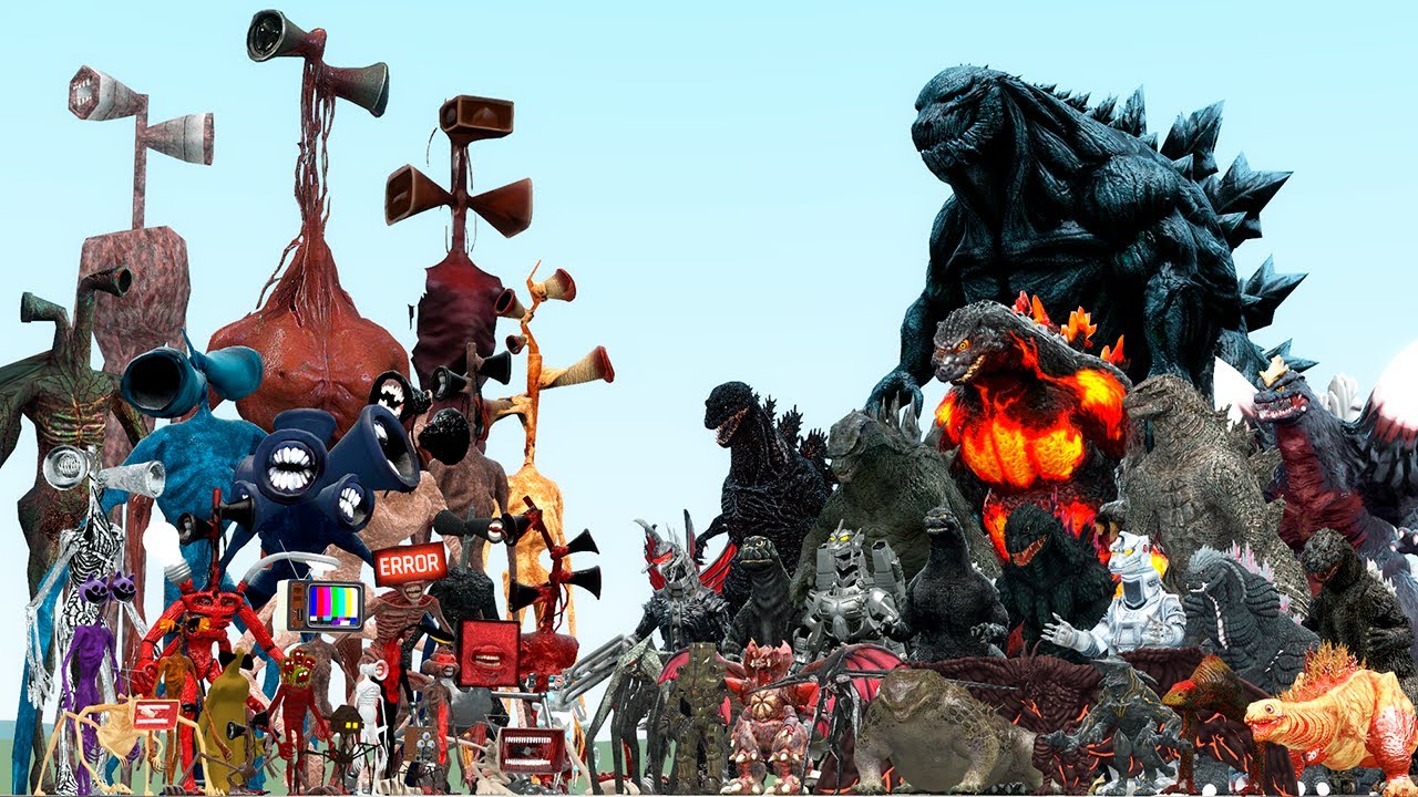 GIANT MEAT GRINDER SIREN HEAD VS EARTH GODZILLA KAIJU MONSTERS (Garry's Mod)