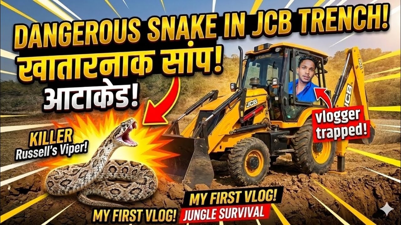  DANGEROUS SNACK IN JCB TRENCH ! JCB 3DX Backhoe Loader ! JCB WALA VIDEO 🫨😲