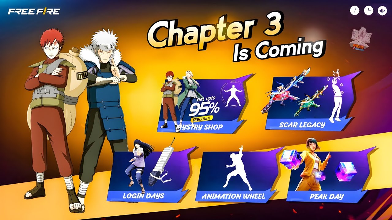 Naruto Chapter 3, Gara Bundle, Emote Review 🤯🥳| free fire new event | ff new event | new event ff